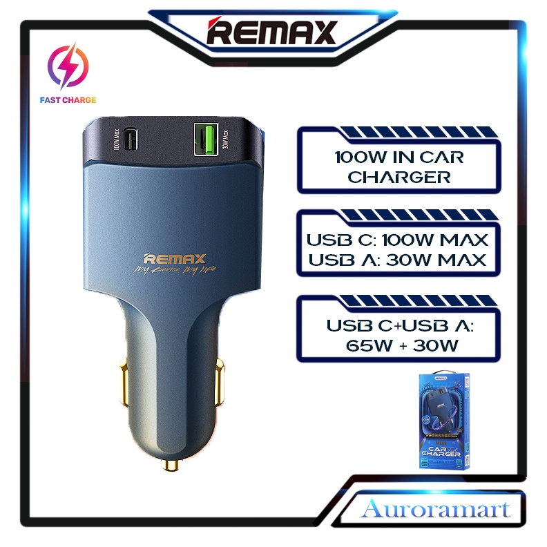 Original Remax 100W Type C Car Charger Super Fast Charging In Car Fast ...