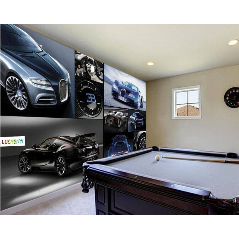 custom car bar background 3d sports car theme Wallpaper Mural, Bedroom