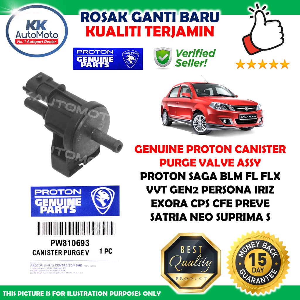 Genuine Proton Canister Purge Valve PW810693 Proton Saga BLM FL FLX VVT