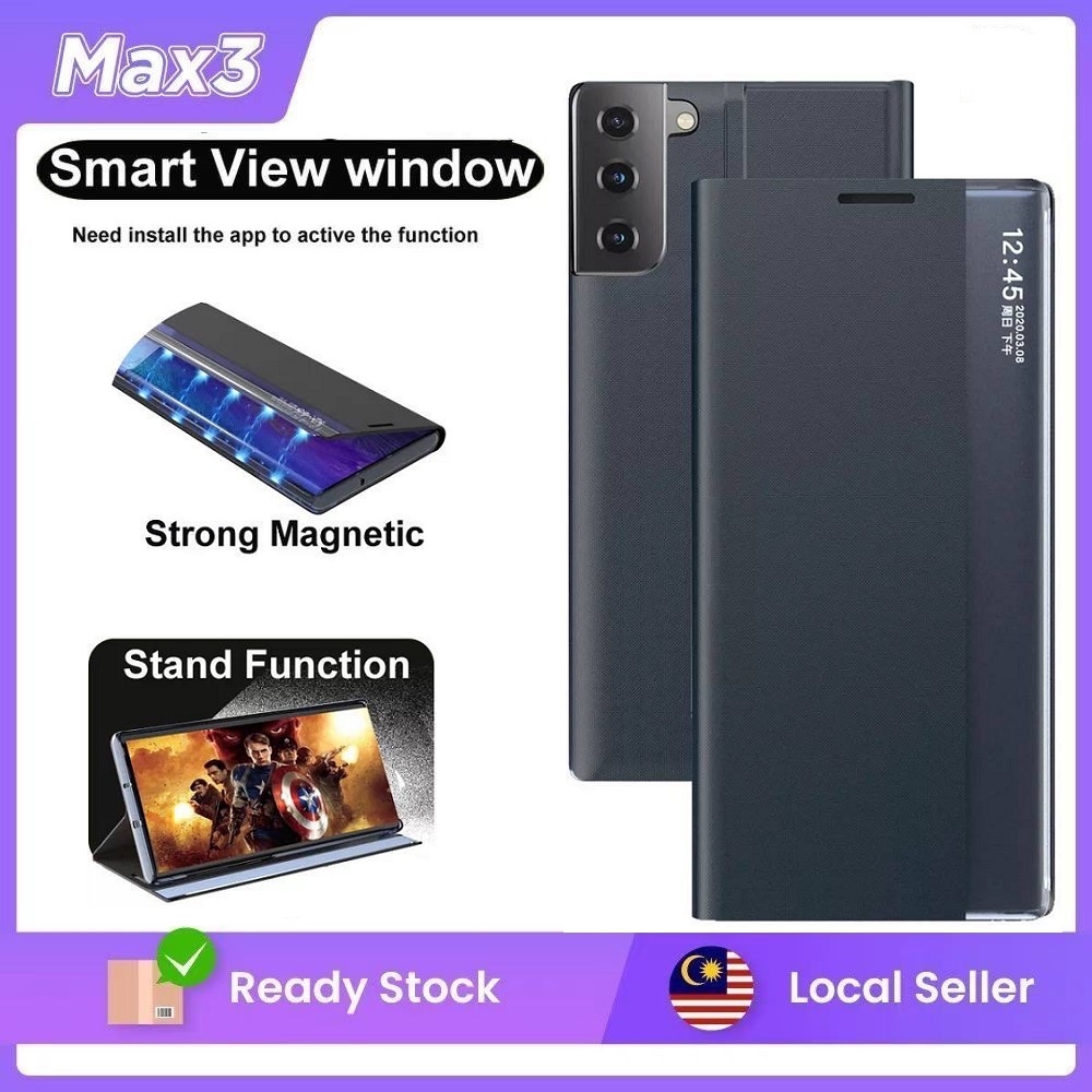 Smart View Window Samsung Flip Cover Phone Case For Samsung S22 / S22 ...