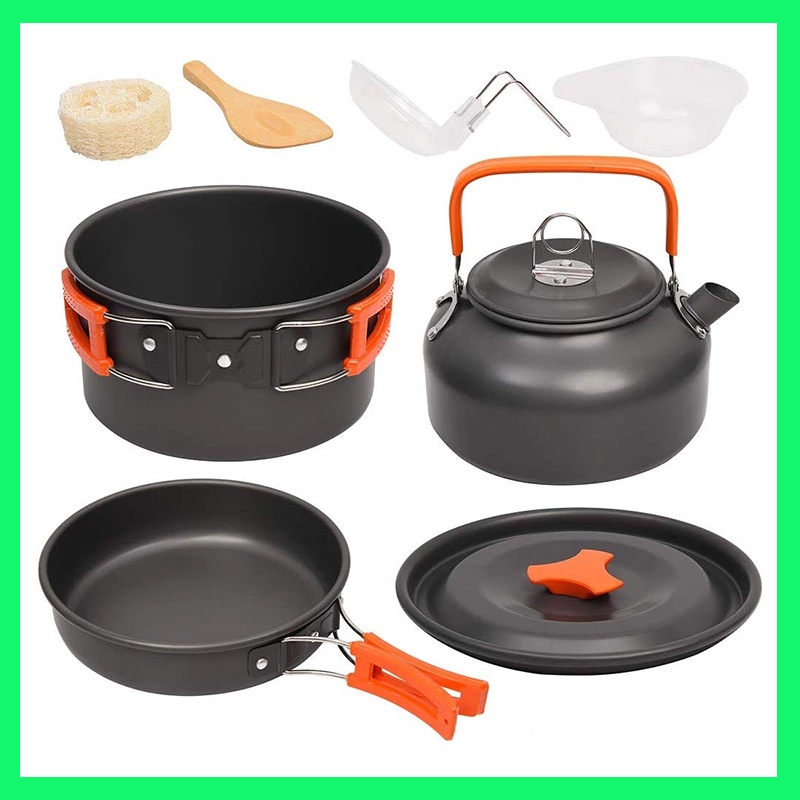 [CLS] Ready Stock Camping Cookware Kit Outdoor Aluminum Cooking Set ...