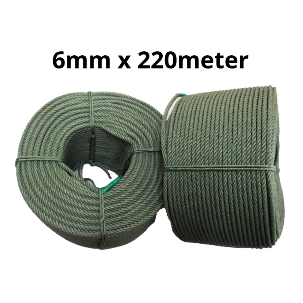 6mm x 220 Meter PE Nylon Green Polyethylene Rope PE Rope (Thailand ...