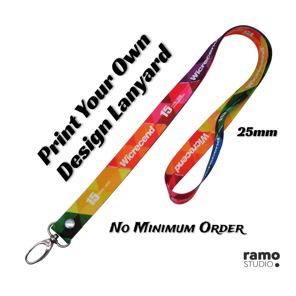 (SAME DAY SHIPPING) Lanyard 25mm Custom Design Full Color Printed (No ...