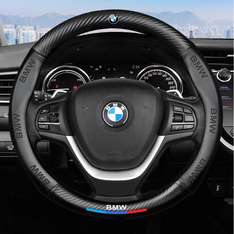 BMW Car universal car carbon fiber embossing suede stomata steering wheel cover Shopee Malaysia