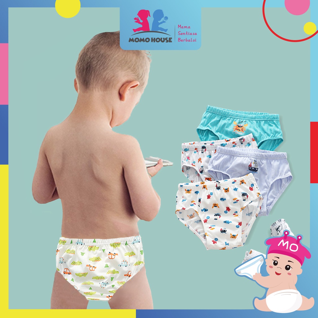 4 Pcs) Baby Clothes Infant Boy Panties Underwear Kids Accessories Children  Pantie Shorts Briefs