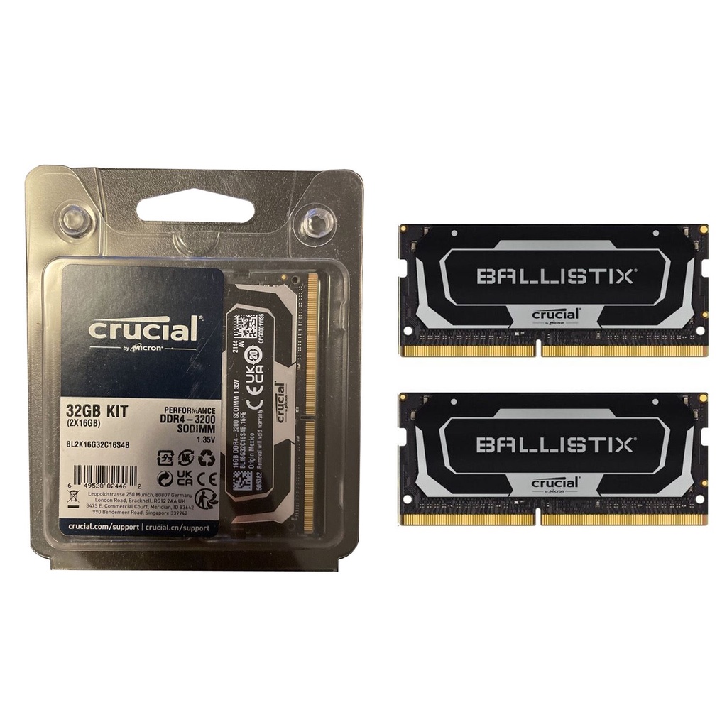 Crucial 32GB Kit (2x16GB) DDR4-3200 SODIMM | CT2K16G4SFRA32A 