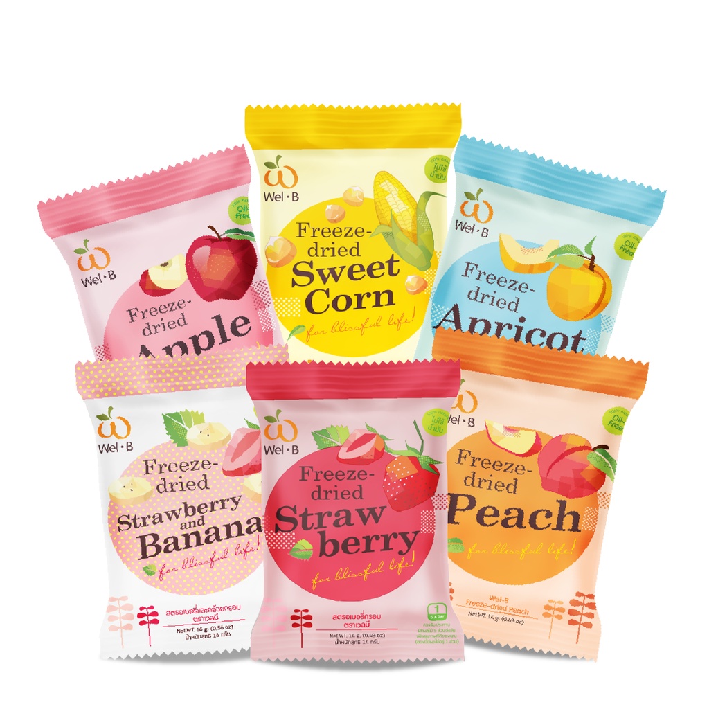 TRIAL PACK - Wel-B Freeze Dried Fruit Snack 6 FLAVOURS In Bundle Pack ...