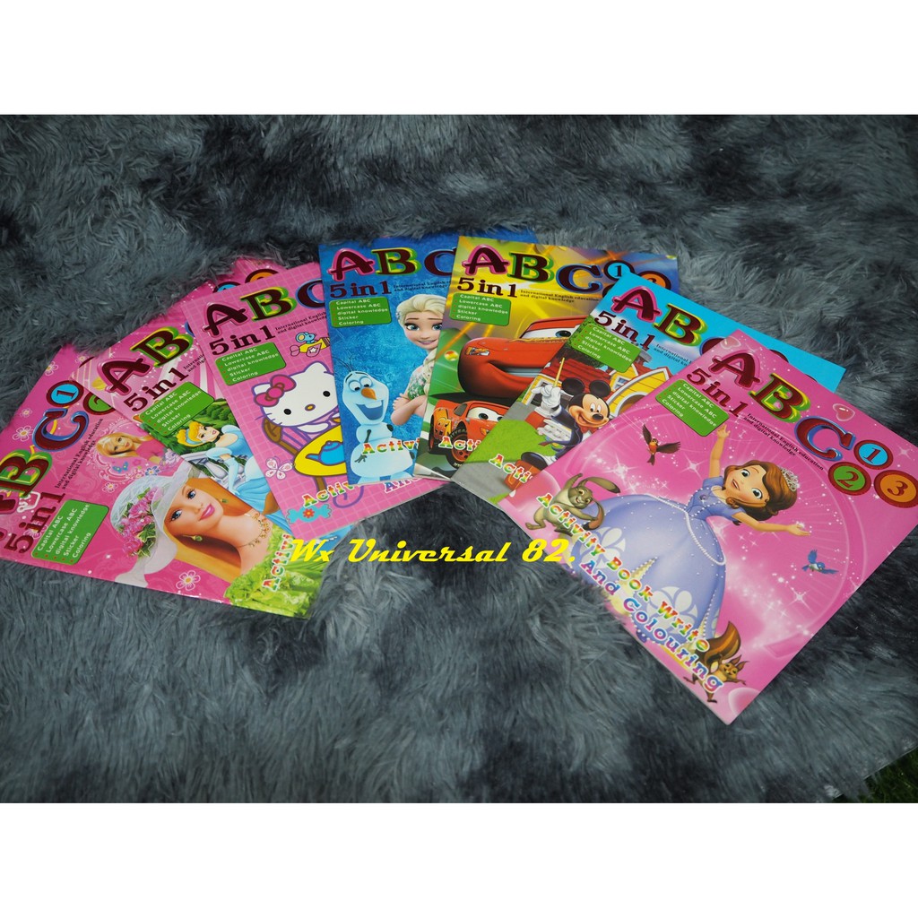 (READY STOCK)ACTIVITY BOOK WRITE & COLOURING 5 IN 1 KIDS BOOK (STICKER ...