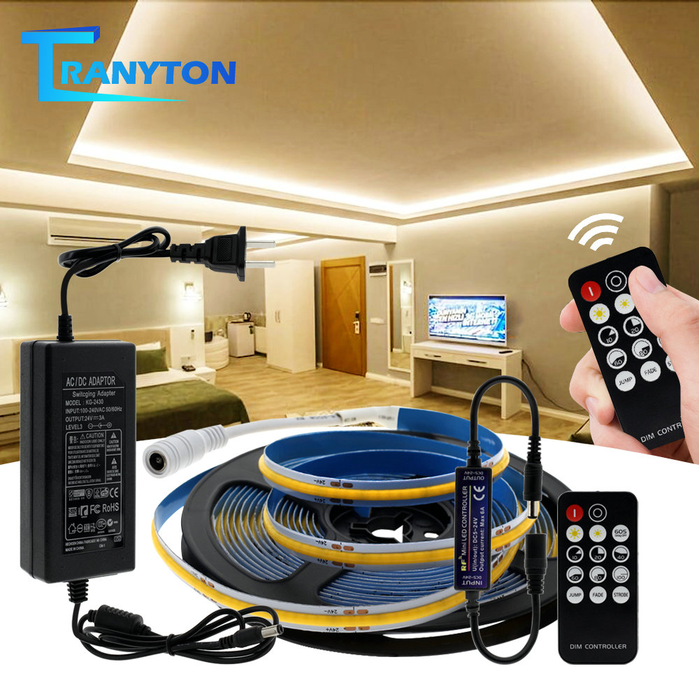 COB Led Strip High Density Flexible Tape Light 320leds White 3000k