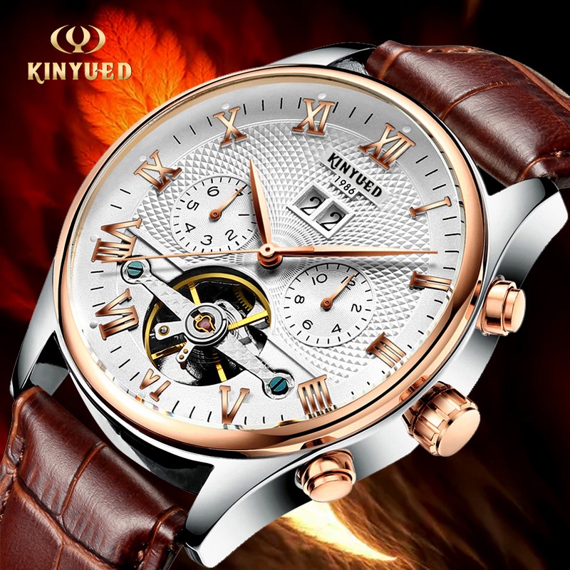 Kinyued jinyueda Swiss automatic Tourbillon mechanical watch waterproof luminous men s Watch Shopee Malaysia