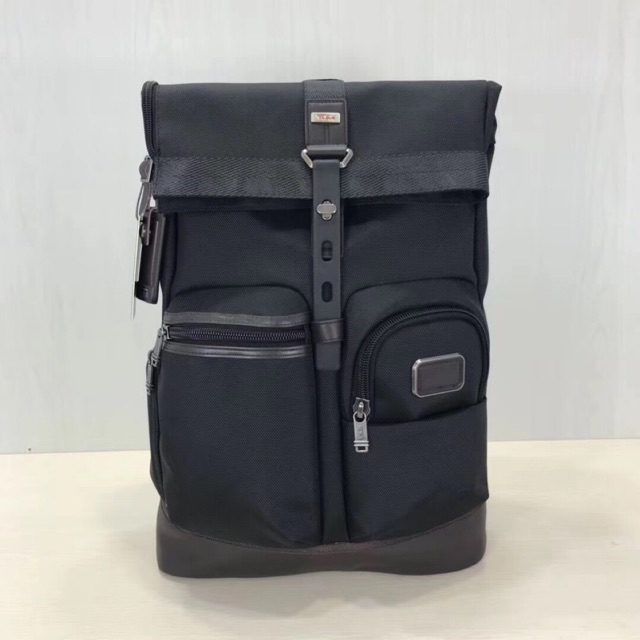 Tumi Alpha Bravo Luke Roll Top Backpack Black Shopee Malaysia