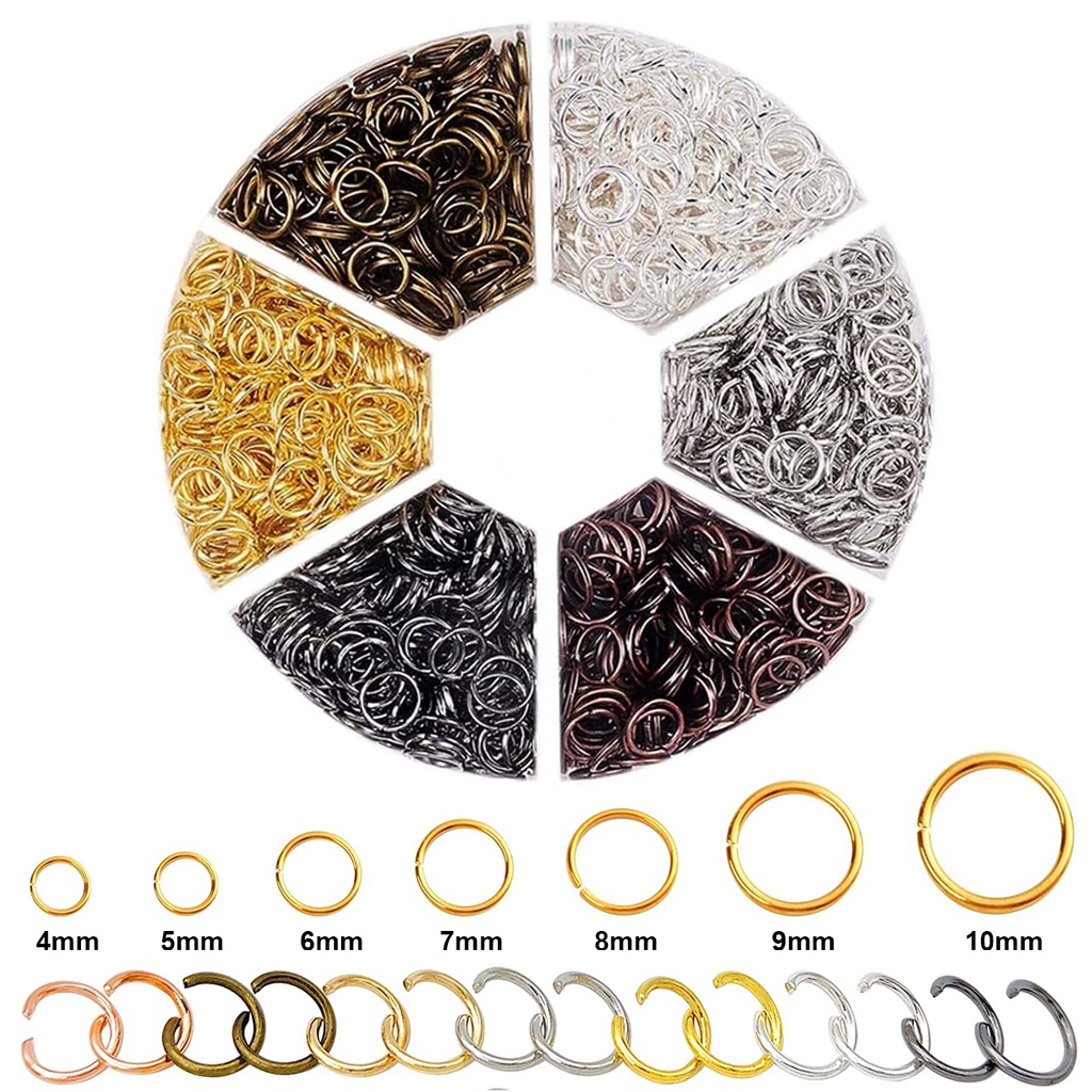 4-10mm 200 pcs/pack Jump Rings Split Ring DIY Accessories Connecting ...