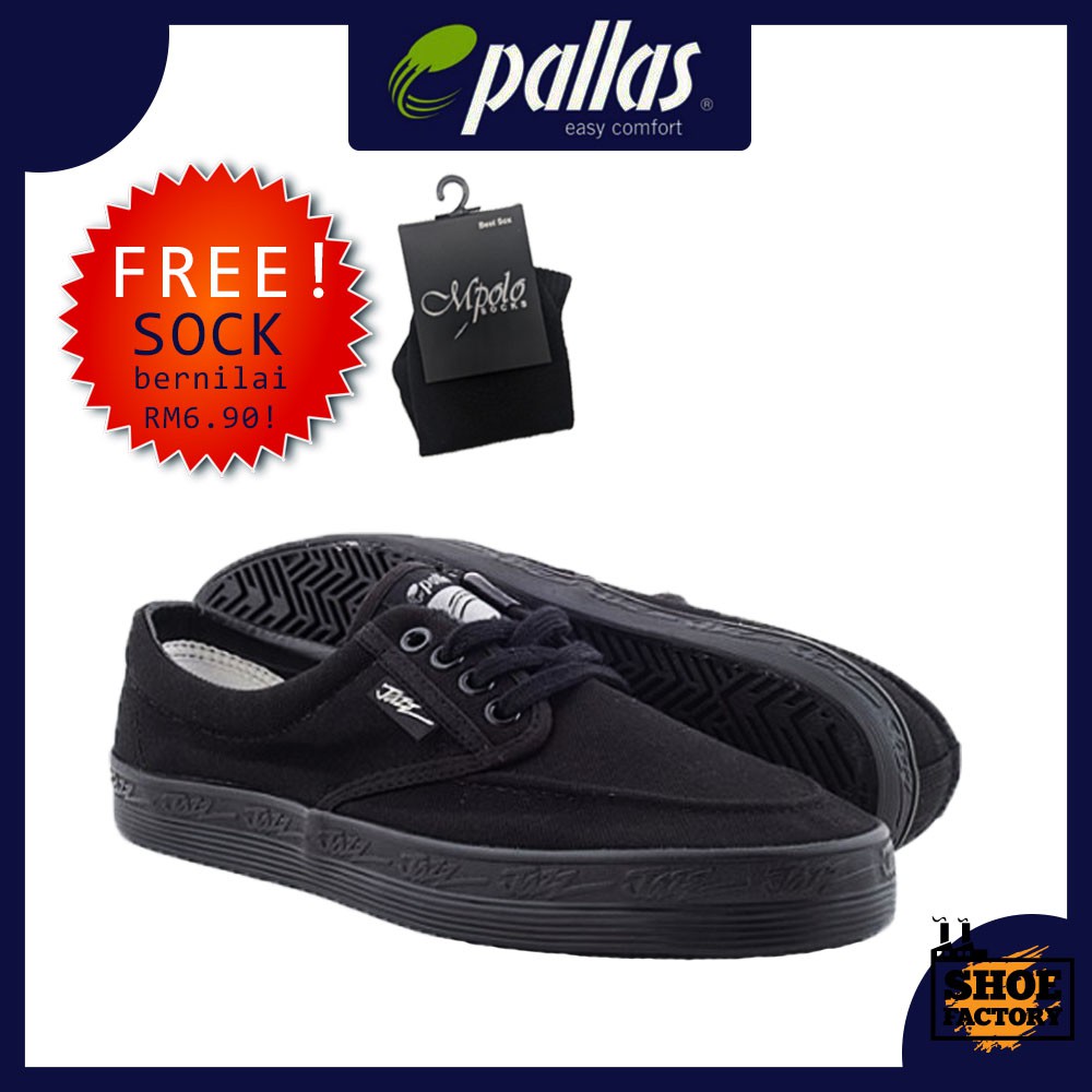 FREE GIFT!] PALLAS School Shoe Jazz Lo Cut Shoe Lace Kasut Sekolah Budak  407-001ABK | Shopee Malaysia