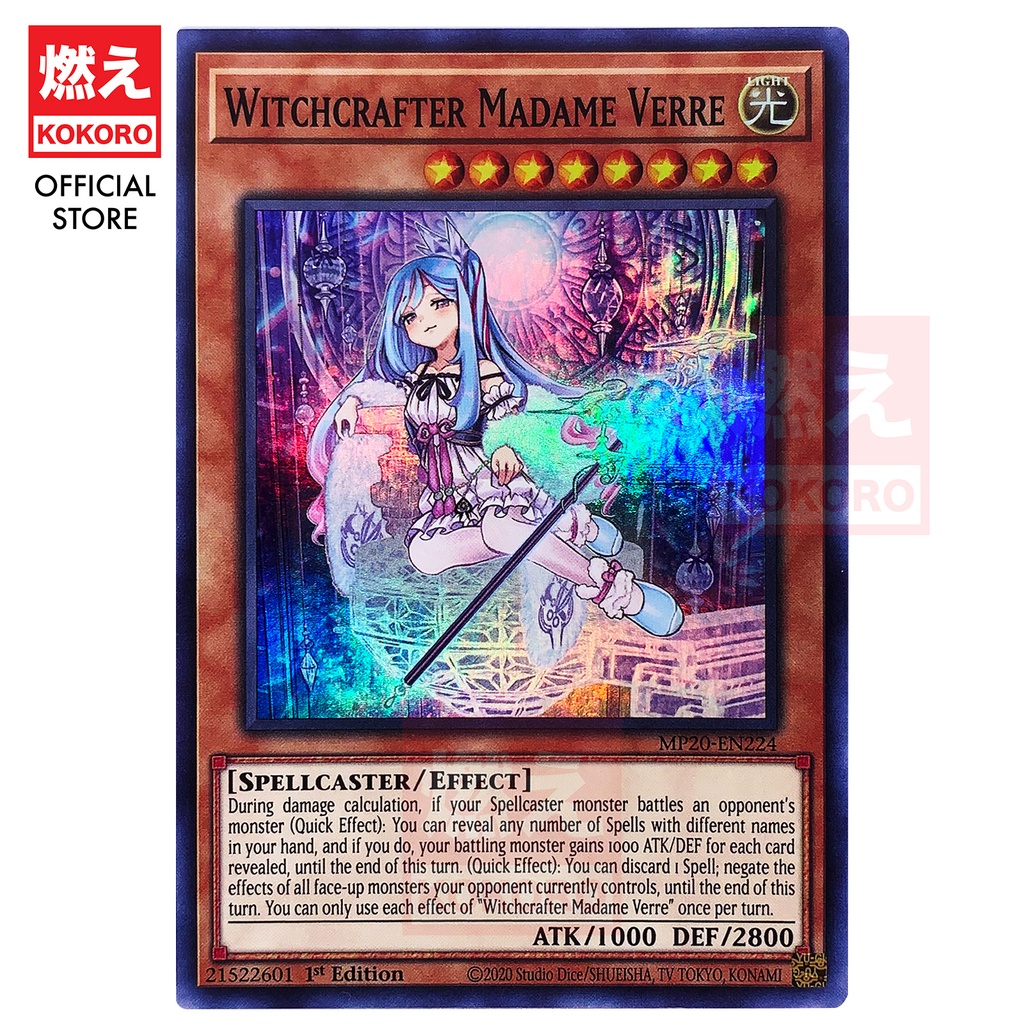 YUGIOH CARD Witchcrafter Madame Verre MP20-EN224 DOUV-EN073 SR UR