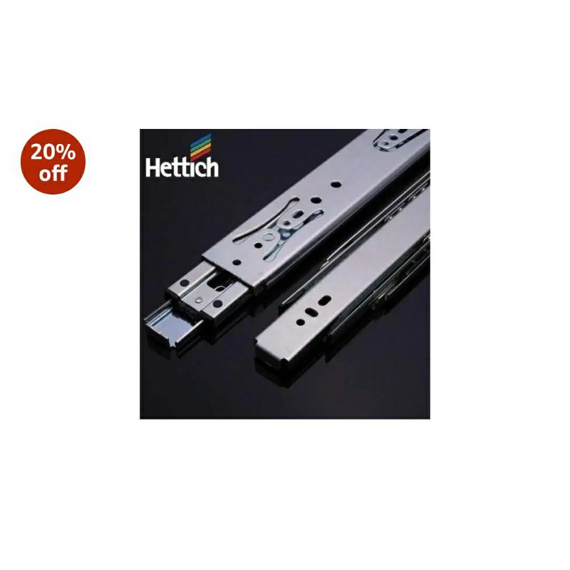 Original Hettich Full Extension Ball Bearing Slide, Set of 2pcs