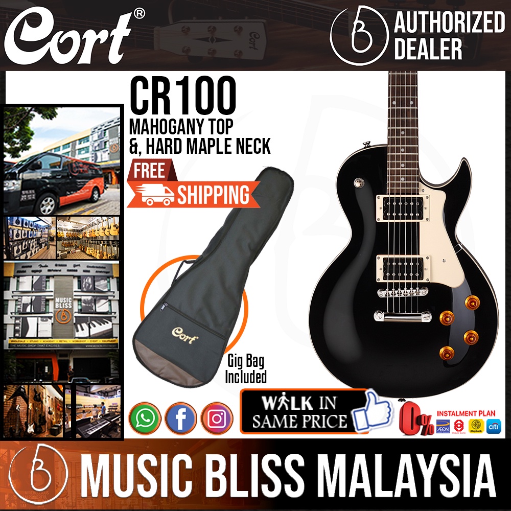 Cort CR100 Electric Guitar with Bag - Black / Cherry Red Sunburst (CR ...