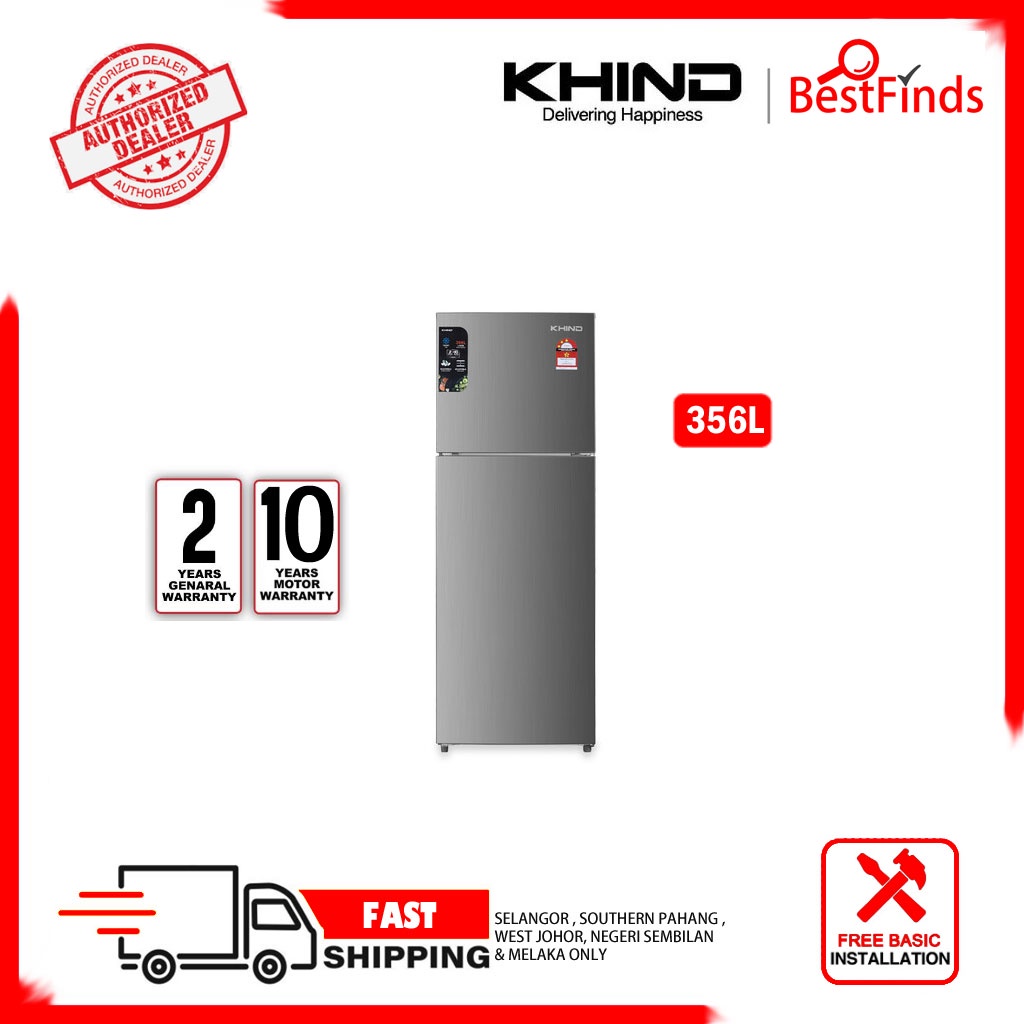 Khind 356L 2-Door Refrigerator RF350 TRAB -50 | Shopee Malaysia