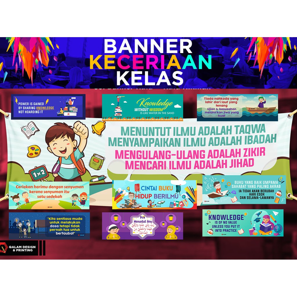 Banner Kata-Kata Hikmah Hiasan Dinding Kelas | Shopee Malaysia