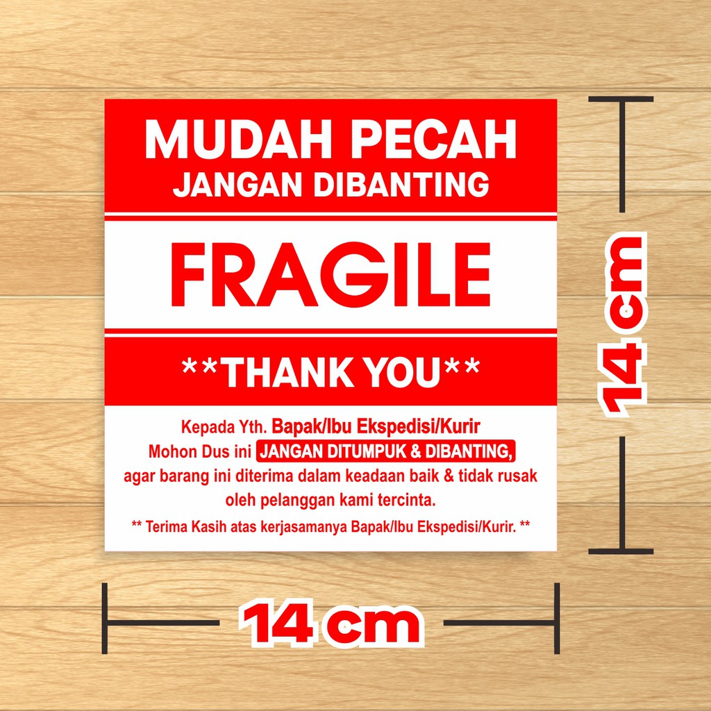 Fragile Label Stickers Do Not Stacked Stickers 14 x 14 cm (1 pack/100 ...