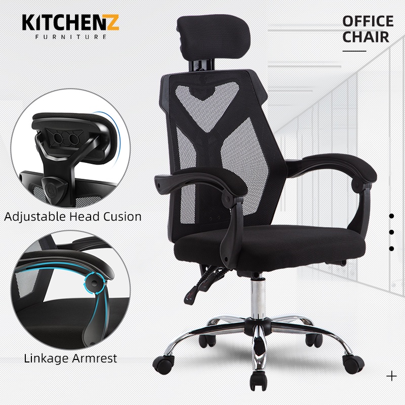 KitchenZ Sabah Office Chair Ergonomic Chair Executive Chair Mesh High