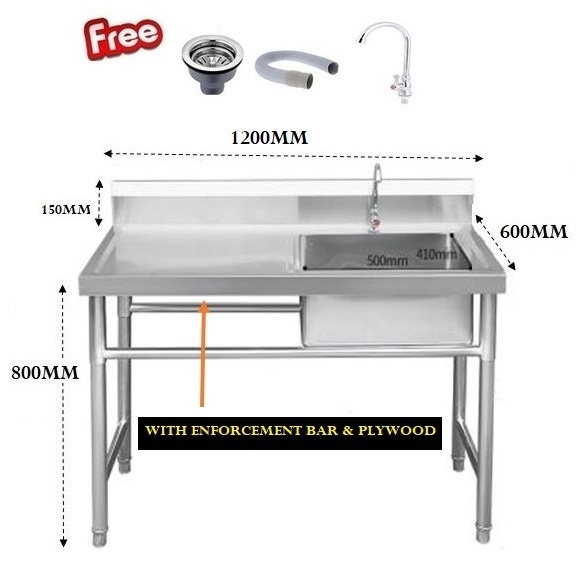 SUS BASIN COMMERCIAL /SINKI BASUH CUCI/不锈钢洗盘槽SINGLE/DOUBLE/ WITH TABLE ...