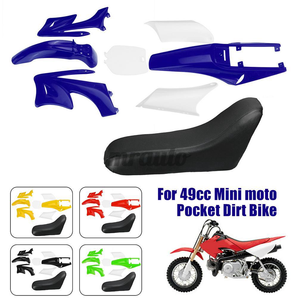 Motorcycle Plastic Fairings + Tall Seat For 49cc Mini Moto Pocket Dirt