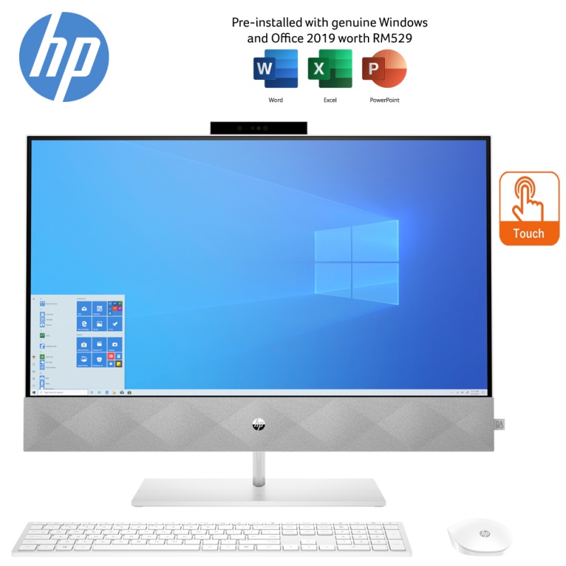 HP Pavilion 27D1007D 27" QHD Touch AllInOne Desktop PC White ( I7