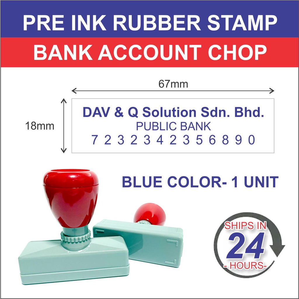 Rubber Stamp Self Ink Rubber Stamp Pre Ink Rubber Stamp Company Bank Account Number Chop CUSTOM MADE