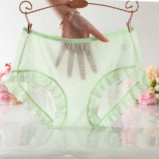 Brief Underwear For Women Transparent Lace Ultra Thin Mesh Mid