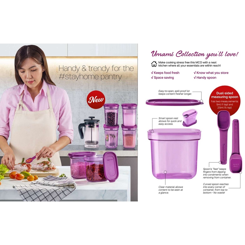 Tupperware Umami Collection Set (1pc) 500ml Plastic Spice Container ...