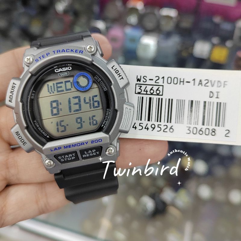 WS-2100 Casio digital watch with step tracker WS-2100H-8 WS-2100-1A2 ...
