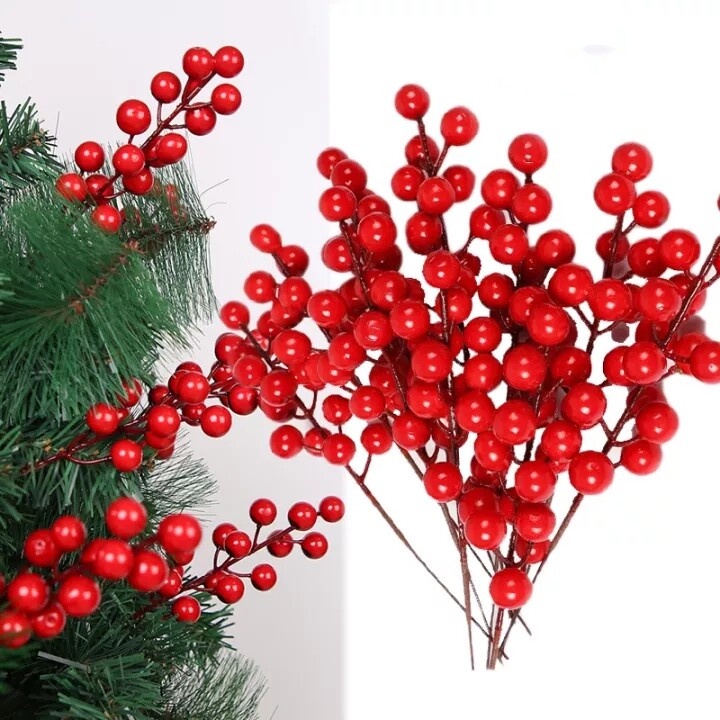Red Berries Stems Christmas Red Berry Artificial Simulation Berry ...