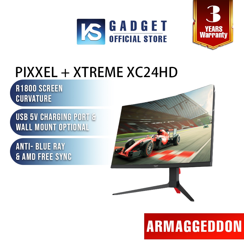 Armaggeddon Pixxel+ Xtreme XC24HD Curve Gaming Monitor Shopee Malaysia