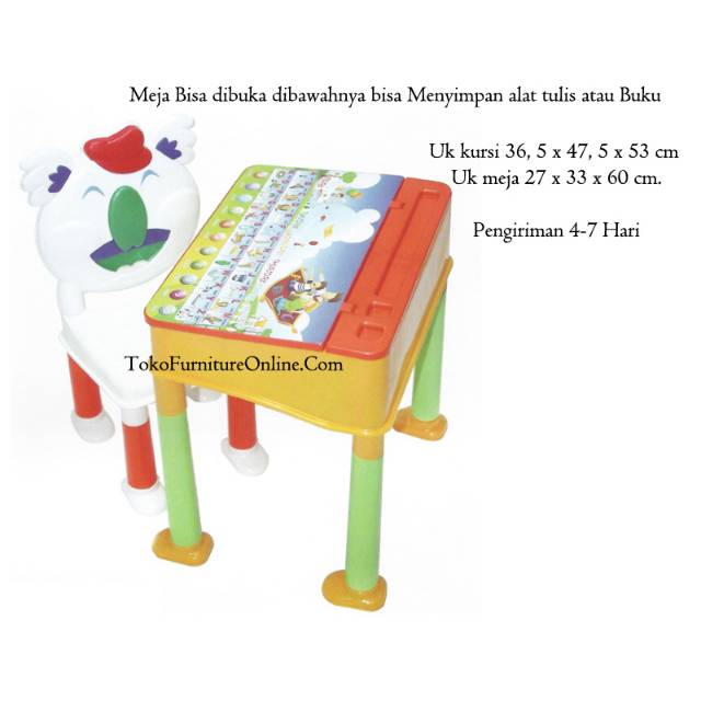 Plastic Study Table With ABCD Seating Chair | Shopee Malaysia