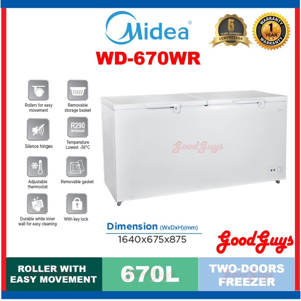 Midea WD-670W Chest Freezer 670L (WD670W) | Shopee Malaysia