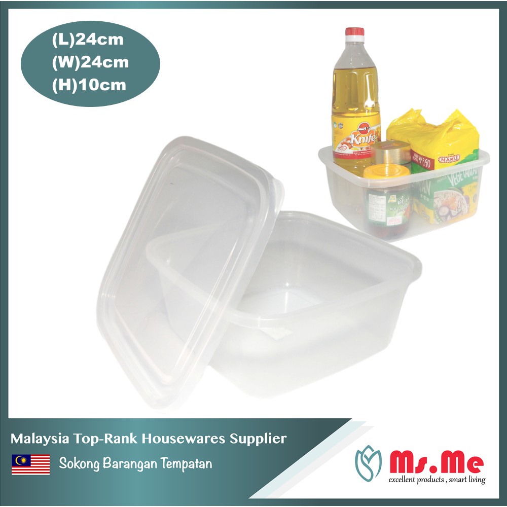 Ms.Me Diameter 23cm Translucent Food Container Multipurpose Square ...