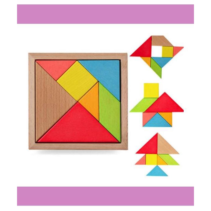 Wooden Puzzle Jigsaw Tangram Educational Toys Kids | Shopee Malaysia