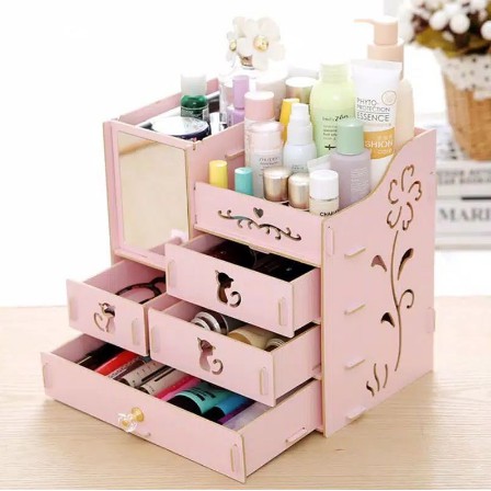 (Design Wooden Cosmetic Rack (Mirror And tissue Box) ~ (RANDOM 3 ...