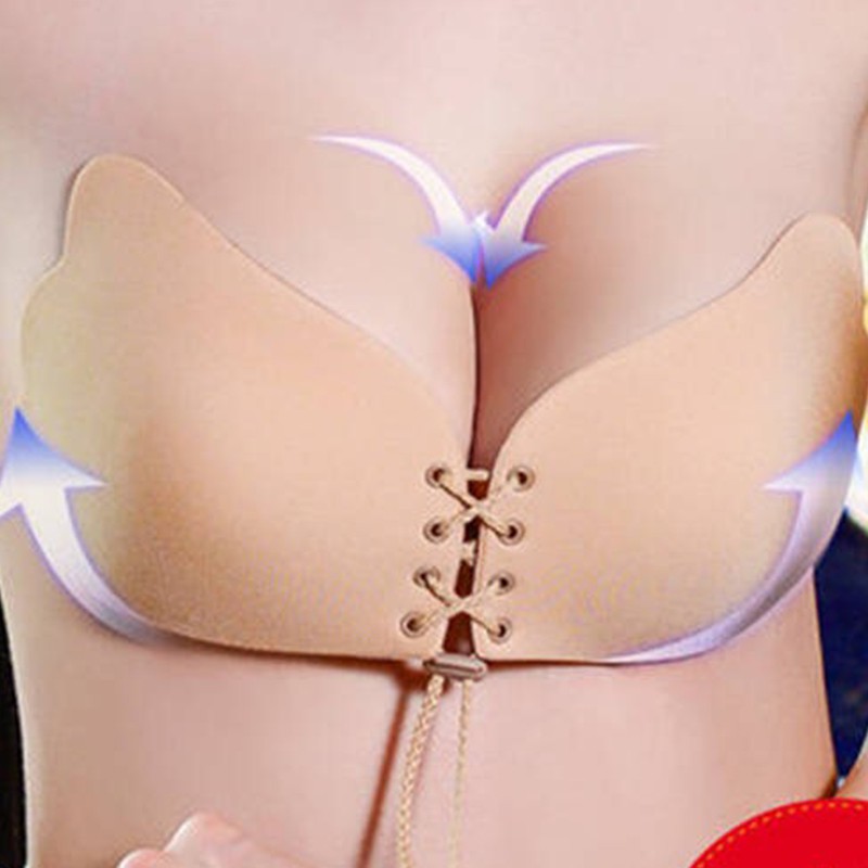 2 Silicone Drawstring Adjustable Breast Lift Bra Size C