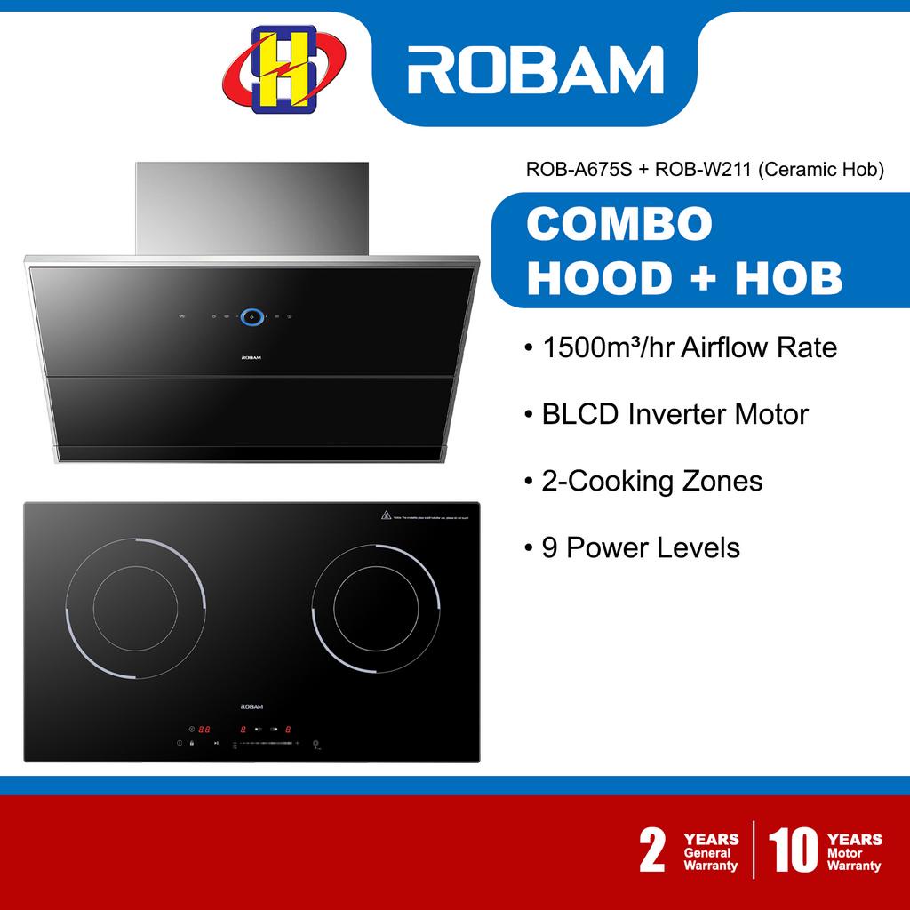 Robam Cooker Hood (90cm) Brushless DC Inverter Touch Control Turbo ...