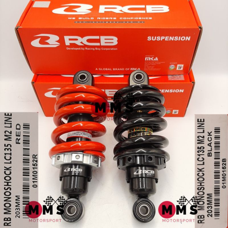 RACING BOY RCB RB MONOSHOCK LC135 M2 LINE 203MM Red Premium Black ...