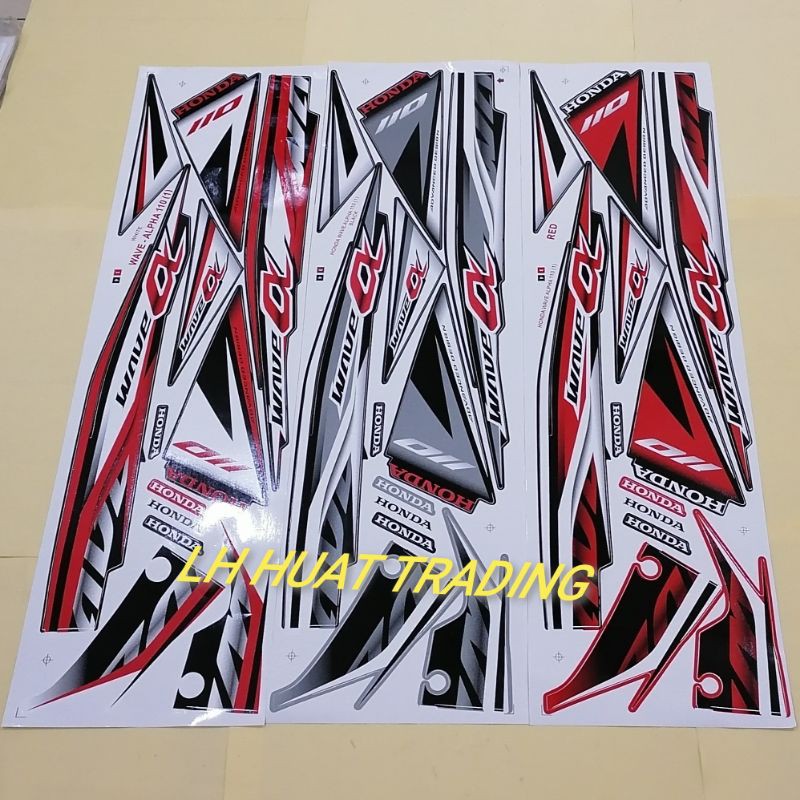 HONDA🌟 WAVE ALPHA 110 ( 1 )🌟 BODY STICKS | Shopee Malaysia