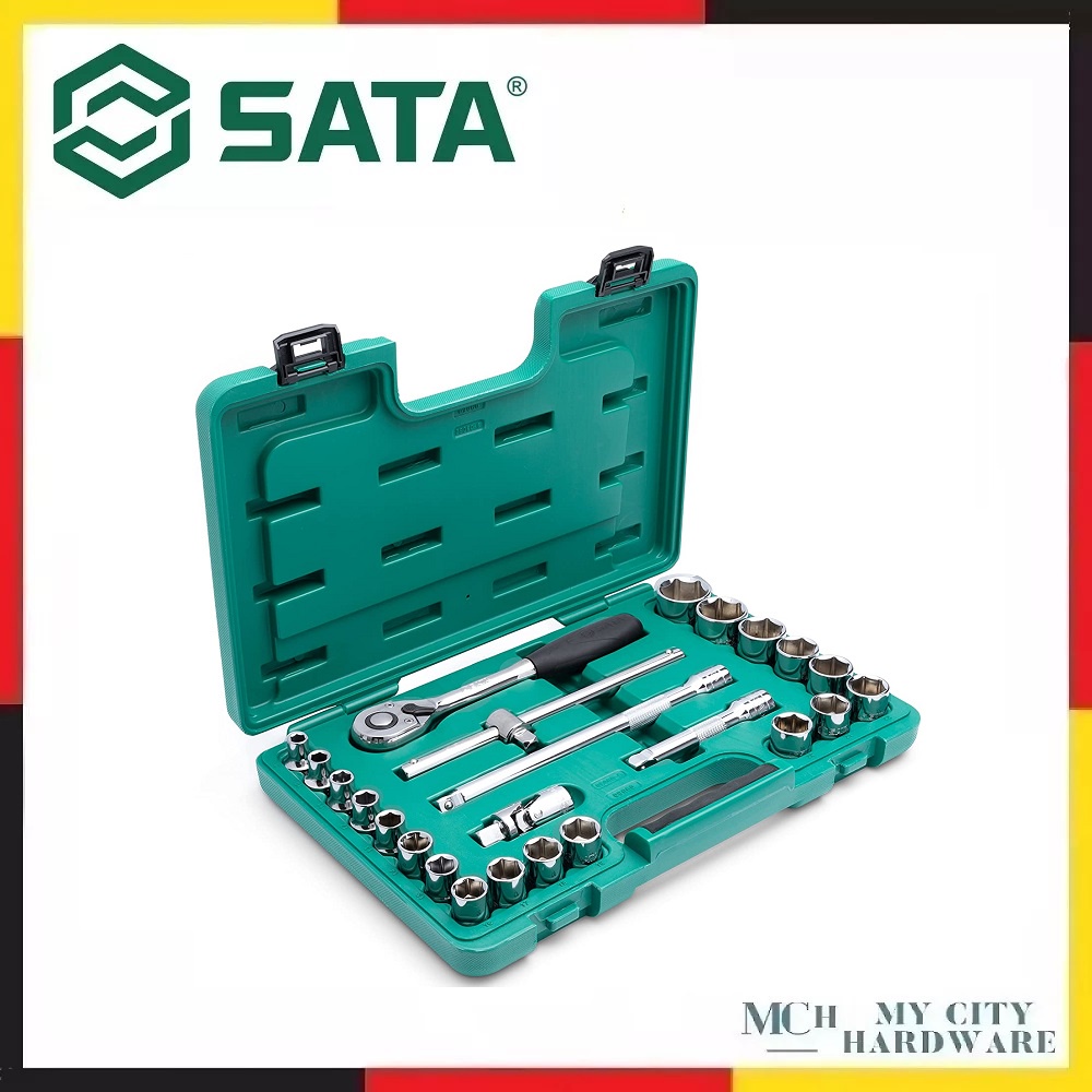 SATA 09060-6 24 Pcs 1/2″ Drive 6 Point Metric Socket Set | Shopee Malaysia