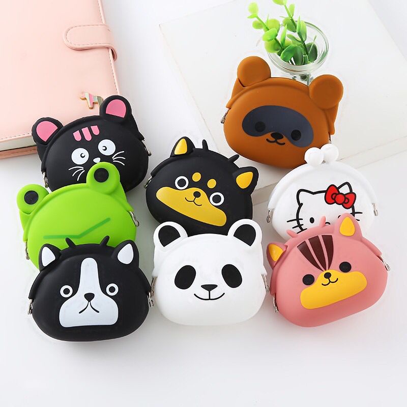 Cute Cartoon Silicone Coin Purse, Mini Purse Pouch Cute Cat Duck