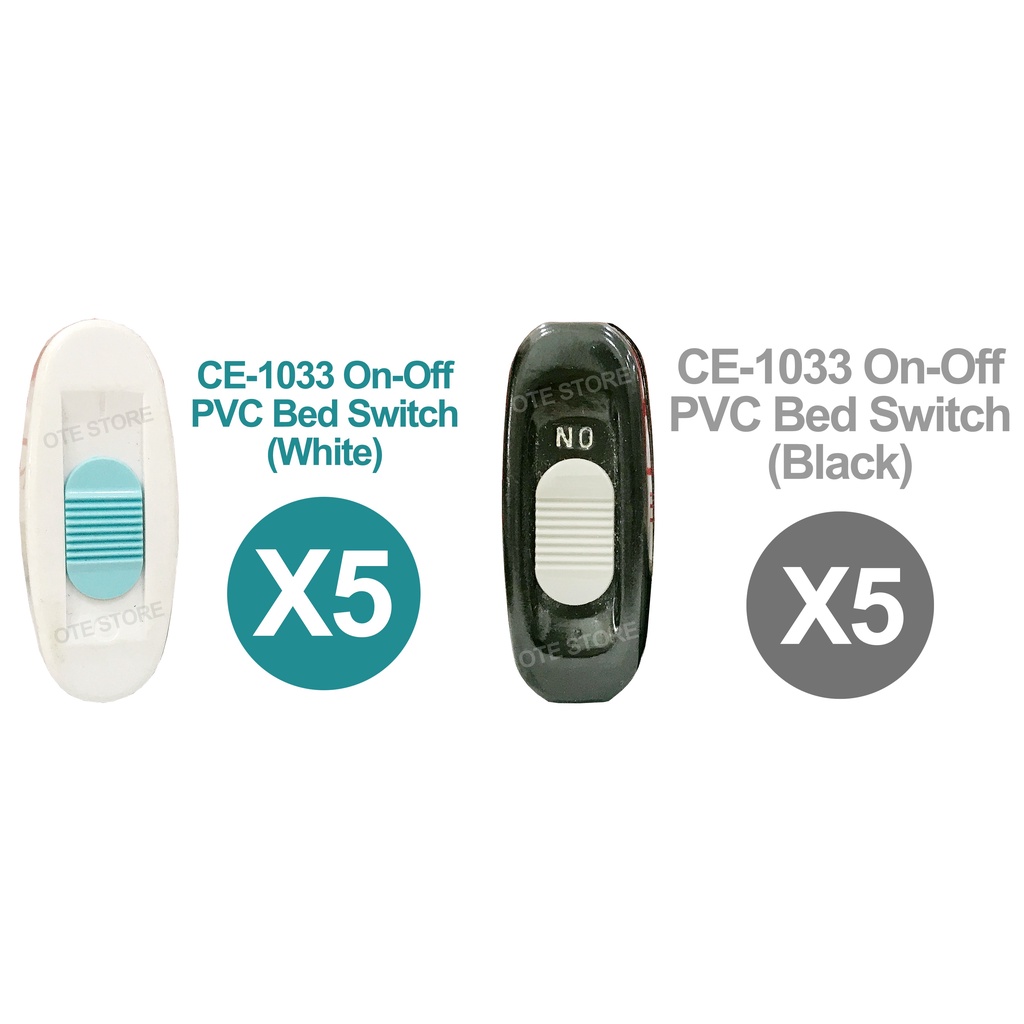 CE-1033 On-Off PVC Bed Switch ( X 5 UNIT) (BLACK WHITE) | Shopee Malaysia