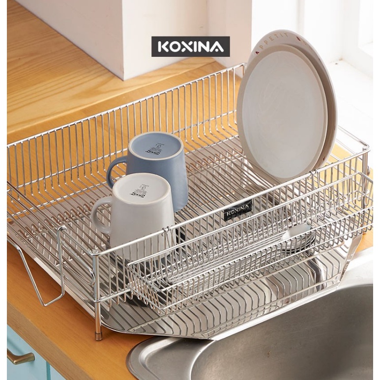 Koxina Giant Extra Large All Stainless Steel 304 Dish Drying Rack 1 tier Shopee Malaysia