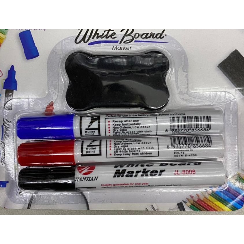 White Board Maker With Duster Maker Pen Blue Merah Hitam Pemadam Papan  White White Board Maker Pen