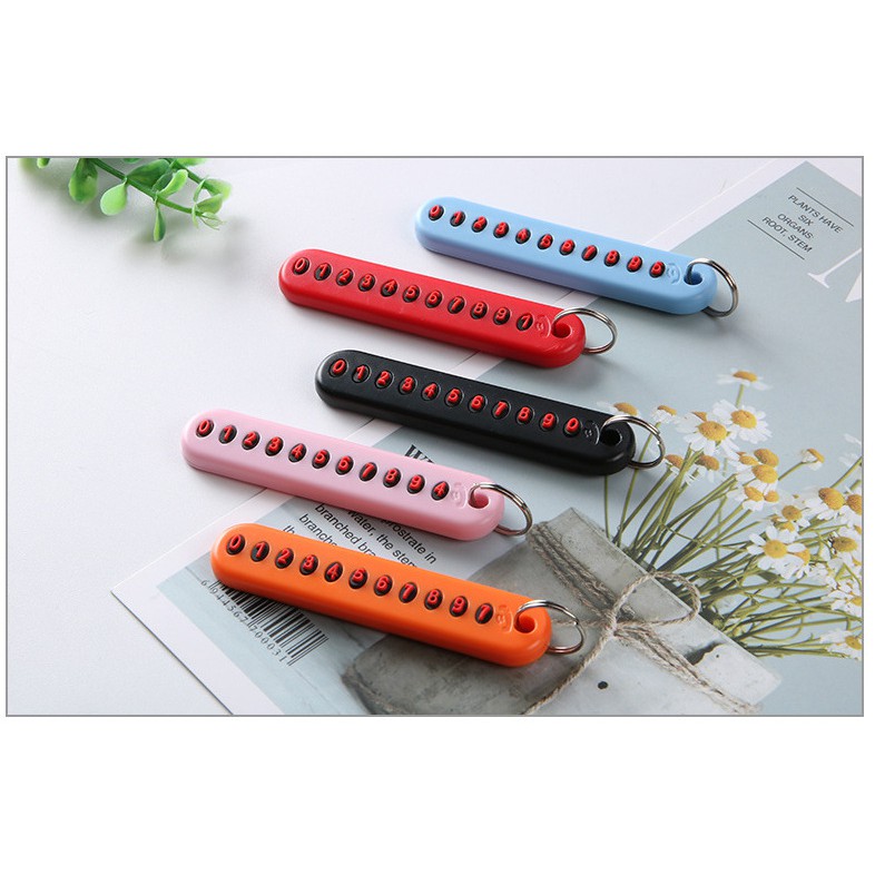 Keychain DIY Anti-lost Phone Number Plate Pendant Key ring Car Key ...