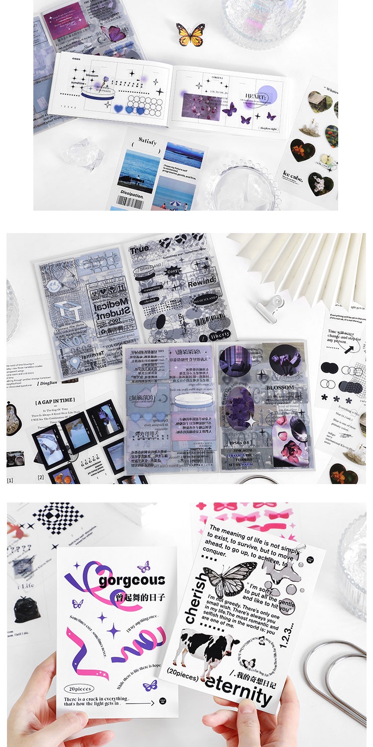 Journamm 20 Sheets PET Natural Collection Stickers Book DIY Journaling ...