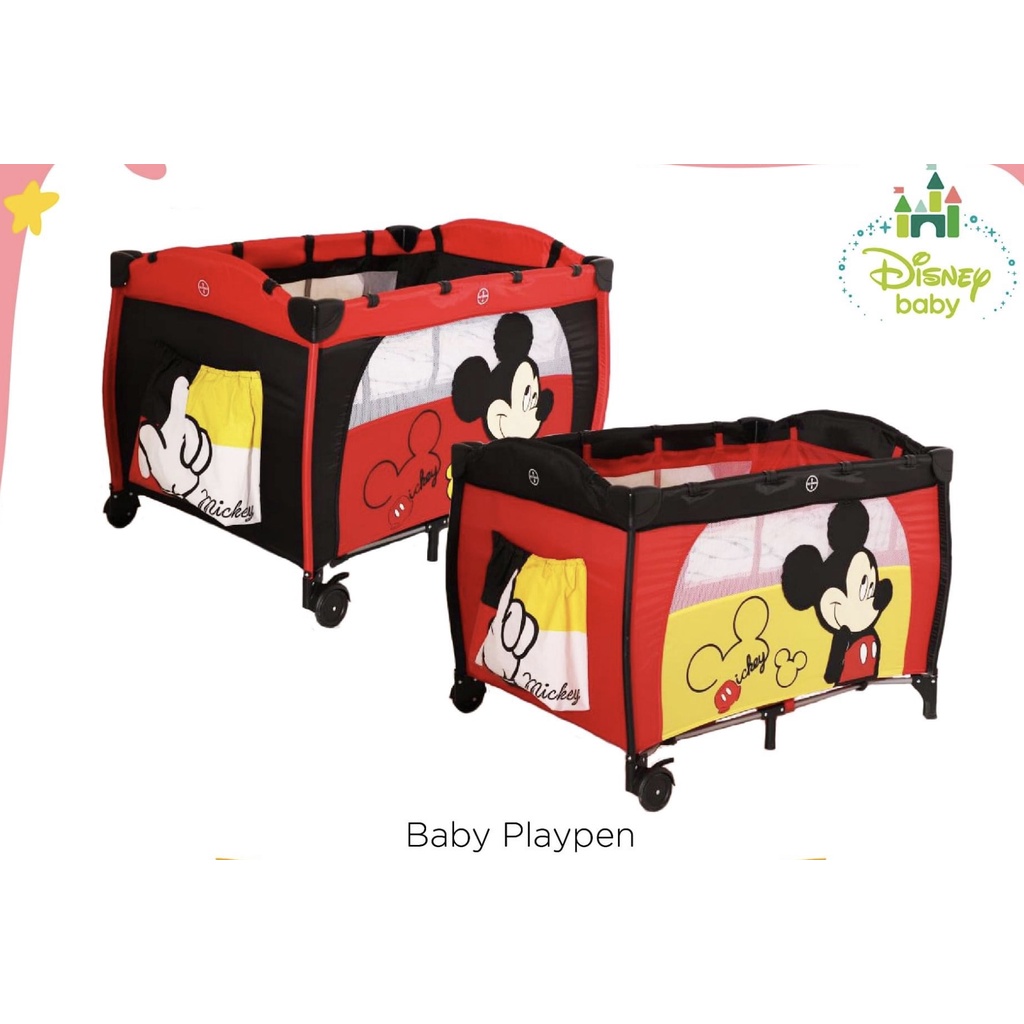 Original Disney Cuties Mickey Baby Playpen [Ready Stock] Katil Baby